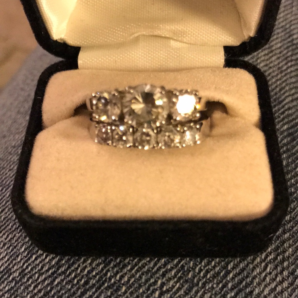 Beautiful cubic zirconia wedding rings. Size 8.